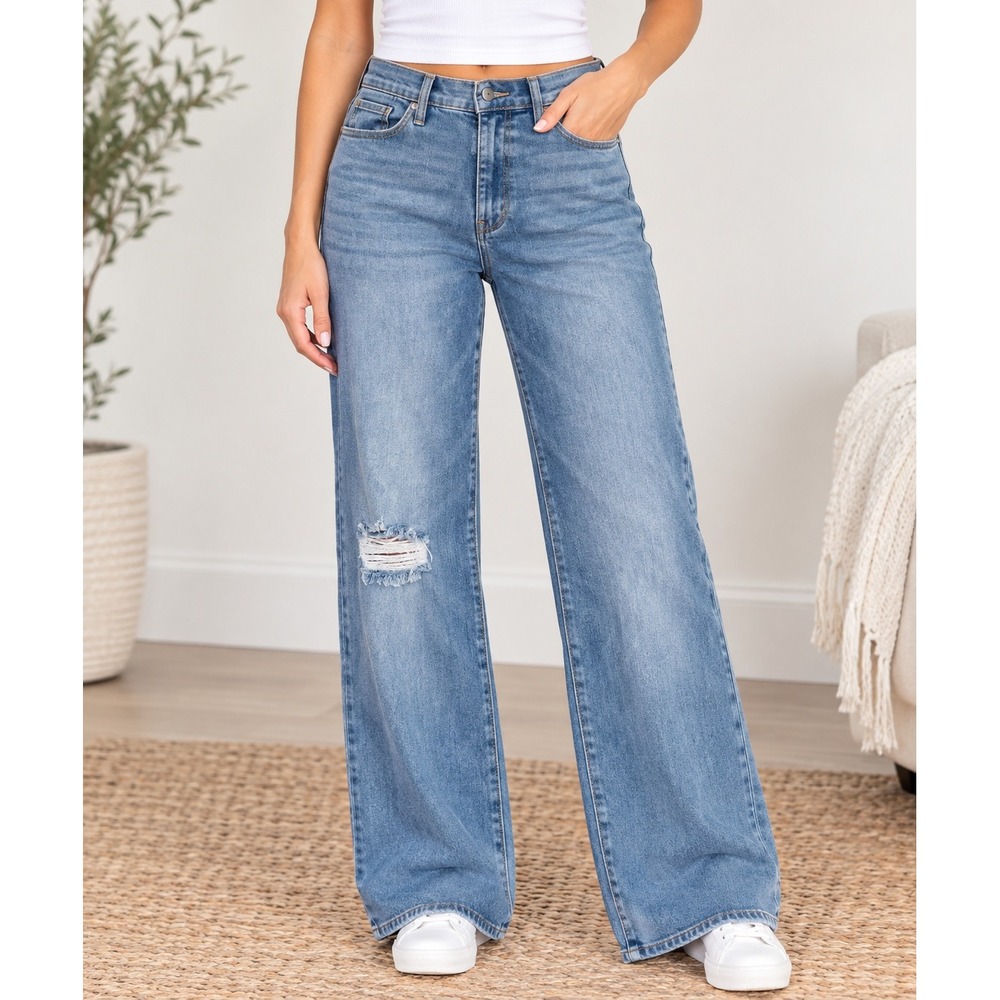 Hudson Barbara Los‎ Angeles High-Rise Straight Leg Distressed Jeans Size 28